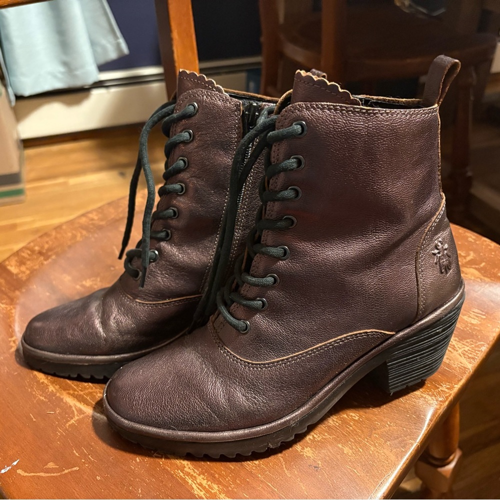 Fly London Dark Brown Lace-Up Boots